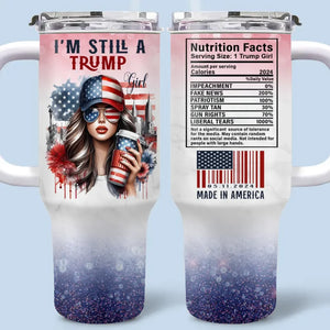 Strong Girls Build Strong Futures - US Election 40 Oz Stainless Steel Tumbler With Handle - Gift For Best Friends, BFF, Sisters