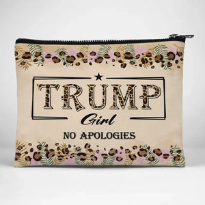 No Apologies Made By Red-Wave Girl - US Election Cosmetic Bag - Gift For Best Friends, BFF, Sisters