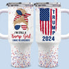 Patriot By Choice, Conservative By Heart - US Election 40 Oz Stainless Steel Tumbler With Handle - Gift For Best Friends, BFF, Sisters