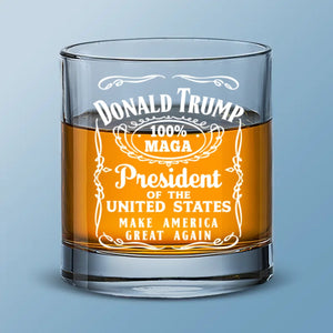 He Empowers America Again - US Election Whiskey Glass - Gift For Conservative Supporters