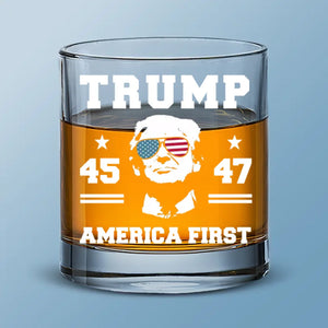 America First - US Election Whiskey Glass - Gift For Conservative Supporters