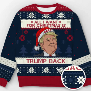 President Santa Is Coming - US Election Ugly Sweatshirt - Unisex Wool Jumper - Christmas Gift For Red-Wave Supporters