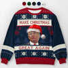 Santa's Back And Ready To Celebrate - US Election Ugly Sweatshirt - Unisex Wool Jumper - Christmas Gift For Red-Wave Supporters