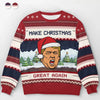 Christmas Seems Greater When You're Back To Be Our President - US Election Ugly Sweatshirt - Unisex Wool Jumper - Christmas Gift For Red-Wave Supporters