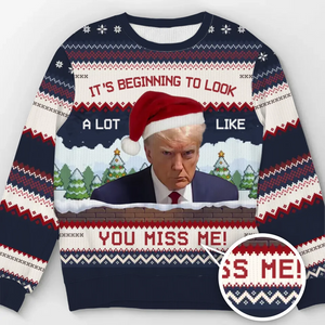 That's True, I Miss You For Real - US Election Ugly Sweatshirt - Unisex Wool Jumper - Christmas Gift For Red-Wave Supporters