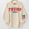 Vote For 45 And 47 - America US Elections Unisex Sweatshirt With Design On Sleeve