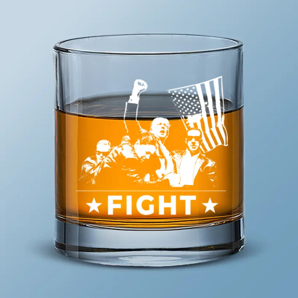Fight To Return America To Glory - US Election Whiskey Glass - Gift For Conservative Supporters
