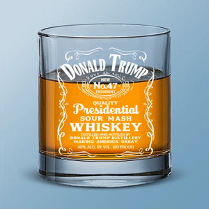 Presidential Sour Mash Whiskey - US Election Whiskey Glass - Gift For Conservative Supporters