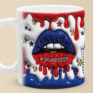 Huge Kiss To Red Lovers - US Elections 3D Inflated Effect Printed Mug - Gift For Conservative Supporters