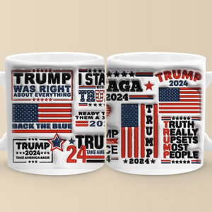 United We Stand For Our Rights And Freedoms - US Elections 3D Inflated Effect Printed Mug - Gift For Conservative Supporters