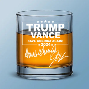 The Nation Will Be Great Again - US Election Whiskey Glass - Gift For Conservative Supporters