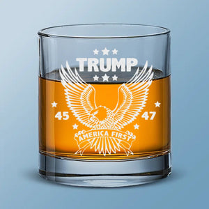 America Is My Supreme Priority - US Election Whiskey Glass - Gift For Conservative Supporters