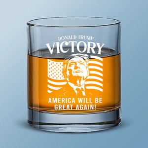 This Historical Victory Will Bring America Back - US Election Whiskey Glass - Gift For Conservative Supporters