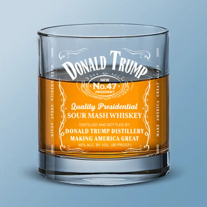 No.47 President, Quality Checked - US Election Whiskey Glass - Gift For Conservative Supporters