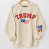 He's Back On Track - US Elections Unisex Sweatshirt With Design On Sleeve