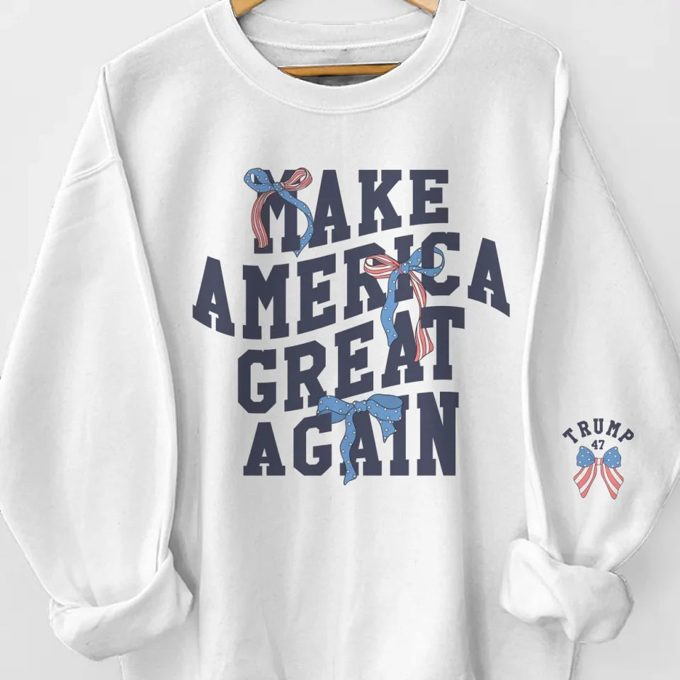 America's Greatness Will Be Back - US Elections Unisex Sweatshirt With Design On Sleeve