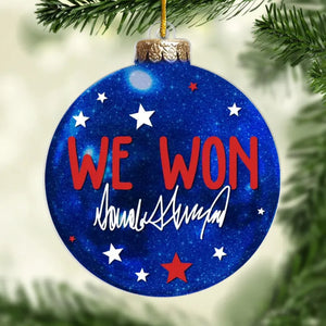 A New Day For America Begins Today - US Election Acrylic Custom Shaped Ornament - Christmas Gift And Decor For Conservative Supporters