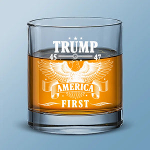 Proud To Stand With Our President - US Election Whiskey Glass - Gift For Conservative Supporters