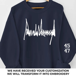 He's Always In Our Hearts - US Elections Unisex Sweatshirt With Design On Sleeve