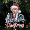 A Historic Victory Under The Christmas Sky - US Election Acrylic Custom Shaped Ornament - Christmas Gift And Decor For Conservative Supporters