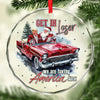 His Win Represents Hope For All Americans - US Elections Circle Glass Ornament - Christmas Gift And Decor For Conservative Supporters