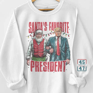 Santa Brings Him Back To See Democrats' Tears - US Elections Unisex Sweatshirt With Design On Sleeve