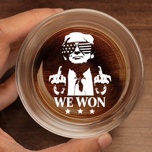 He Won, It's Time To Move On - US Election Whiskey Glass - Gift For Conservative Supporters