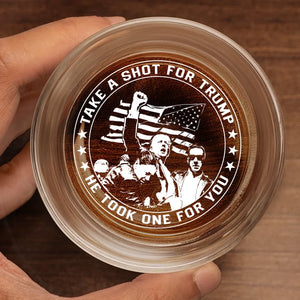 He Took A Stand For You, Now Stand With Him - US Election Whiskey Glass - Gift For Conservative Supporters