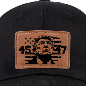 A Bold New Future For The United States - US Elections Leather Patch Hat - Gift For Conservative Supporters