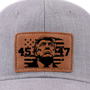 A Bold New Future For The United States - US Elections Leather Patch Hat - Gift For Conservative Supporters