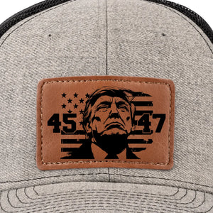 A Bold New Future For The United States - US Elections Leather Patch Hat - Gift For Conservative Supporters