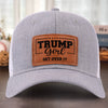 Fan Girl With Nation Pride - US Elections Leather Patch Hat - Gift For Best Friends, BFF, Sisters