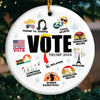 Supportive Vibes Only - US Elections Ceramic Round Shaped Ornament - Gift For Conservative Supporters