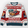 Nation Pride, Forever Strong - US Election Ugly Sweatshirt - Unisex Wool Jumper - Christmas Gift For Conservative Supporters