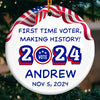 Making History In 2024 - US Elections Personalized Custom Ceramic Round Shaped Ornament - Gift For Conservative Supporters
