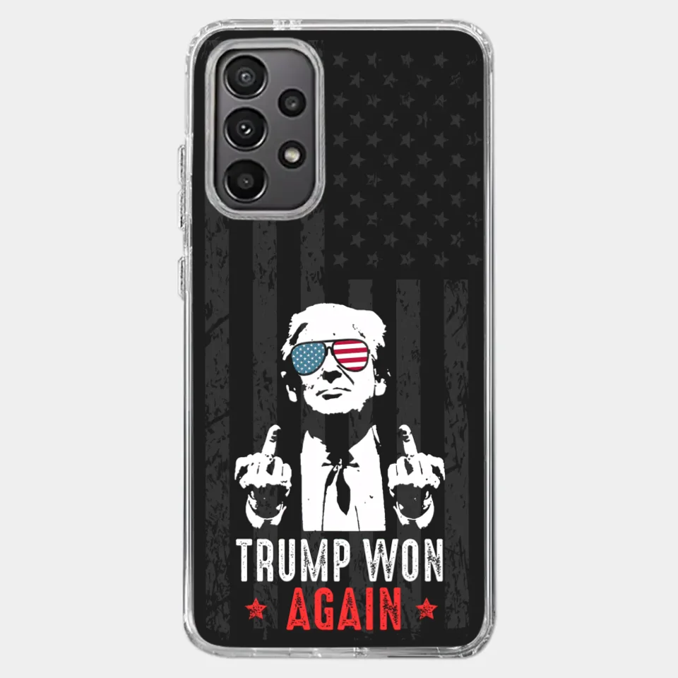 He Won Again - US Election Clear Phone Case - Gift For Conservative Supporters