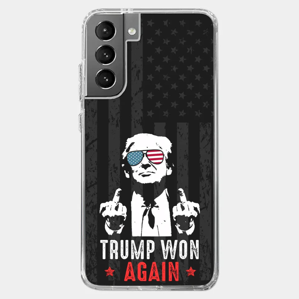 He Won Again - US Election Clear Phone Case - Gift For Conservative Supporters