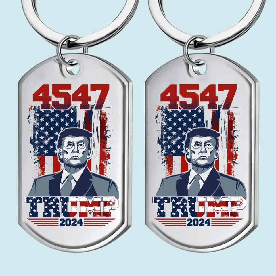 United We Thrive In This New Era - US Election Keychain - Gift For Conservative Supporters