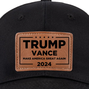 They Did It - US Elections Leather Patch Hat - Gift For Conservative Supporters