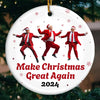 Let’s Make History Together - US Elections Ceramic Round Shaped Ornament - Gift For Conservative Supporters