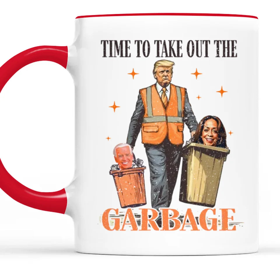 Time's Up, Bye Garbage - US Elections Accent Mug