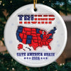 Celebrate Your Values - US Election 3D Inflated Effect Printed Ceramic Round Shaped Ornament - Gift For Conservative Supporters