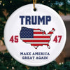 New America Will Be Greater And More Glorious - US Election Ceramic Round Shaped Ornament - Gift For Conservative Supporters
