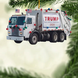 Take All The Trash Away - US Election Acrylic Custom Shaped Ornament - Christmas Gift And Decor For Conservative Supporters