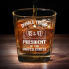 One Nation, United Again - US Election Square Whiskey Glass - Gift For Conservative Supporters