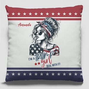 Proud To Be A Girl Supporting Our Values - US Election Pillow - Gift For Best Friends, BFF, Sisters