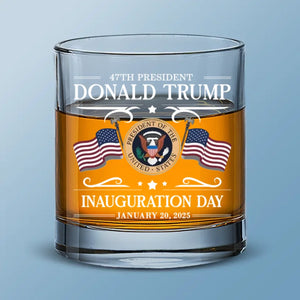 The People’s President Takes The Oath - US Patriotic Pride Whiskey Glass - Gift For Conservative Supporters