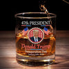 Waving American Flag - US Patriotic Pride Whiskey Glass - Gift For Conservative Supporters