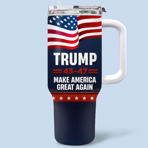 Perfect For Celebrating Big Moments Together - US Patriotic Pride 40 Oz Stainless Steel Tumbler With Handle