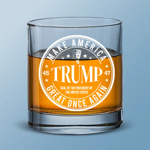 The President Of 2025 - US Patriotic Pride Whiskey Glass - Gift For Conservative Supporters